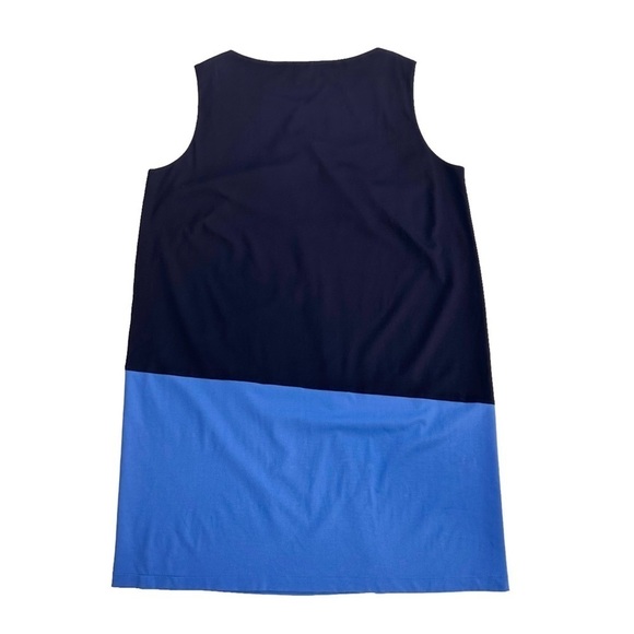 Lafayette 148 colorblock navy blue knit stretchy shift dress New York 3X plus - Picture 7 of 11